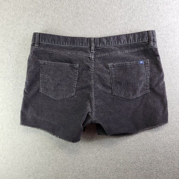 Gap Shorts Womens 16 Gray Corduroy Raw Hem Cut Off Mid Rise Stretch - Picture 12 of 13
